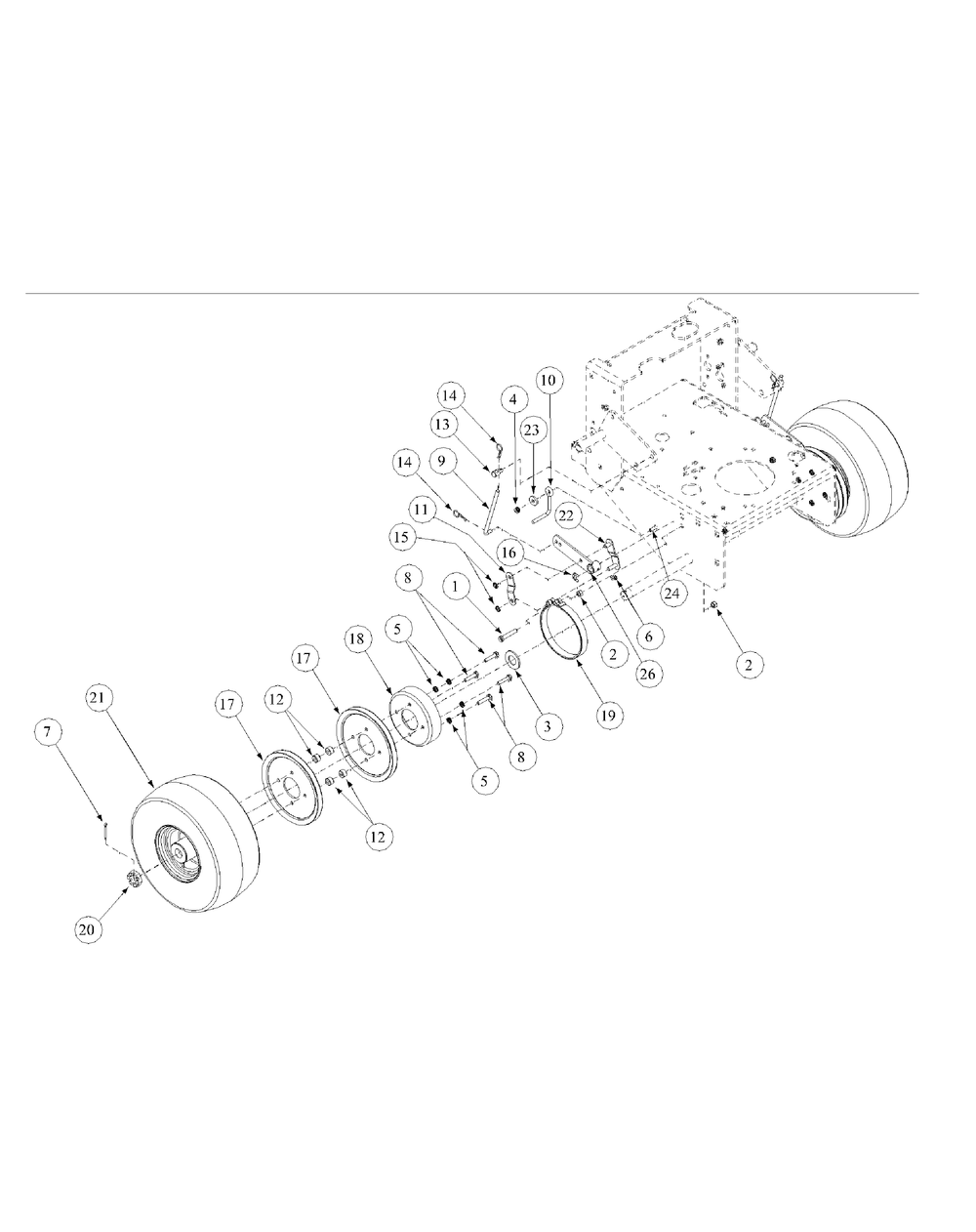 Brake Assembly Narrow Track Diagram and Parts List for G1752 55AE224T150-WAM Cub Cadet Lawn Mower